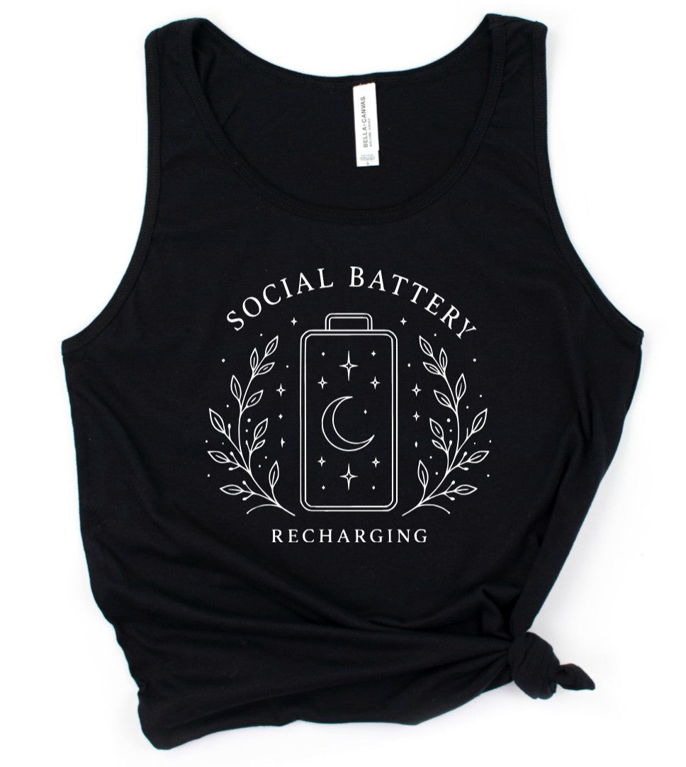Social Battery Recharging - Available in T-Shirt, Pullover, Hoodie, Tank, Cropped t-shirt or Long Sleeve