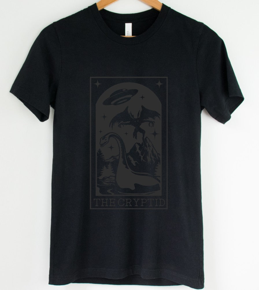 Black on Black - The Cryptid Tarot - Available in T-Shirt, Pullover, Hoodie, Tank or Long Sleeve