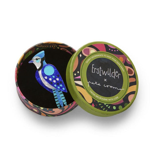 The Boisterous Blue Jay Brooch by Erstwilder