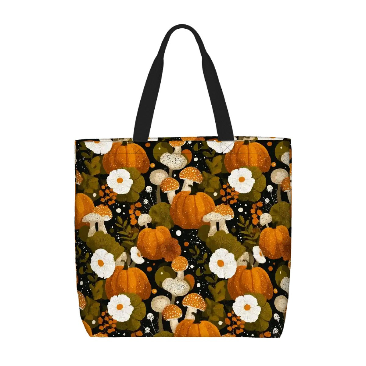 Printed Beach Bag / XL Tote Bag - Autumn Mushrooms