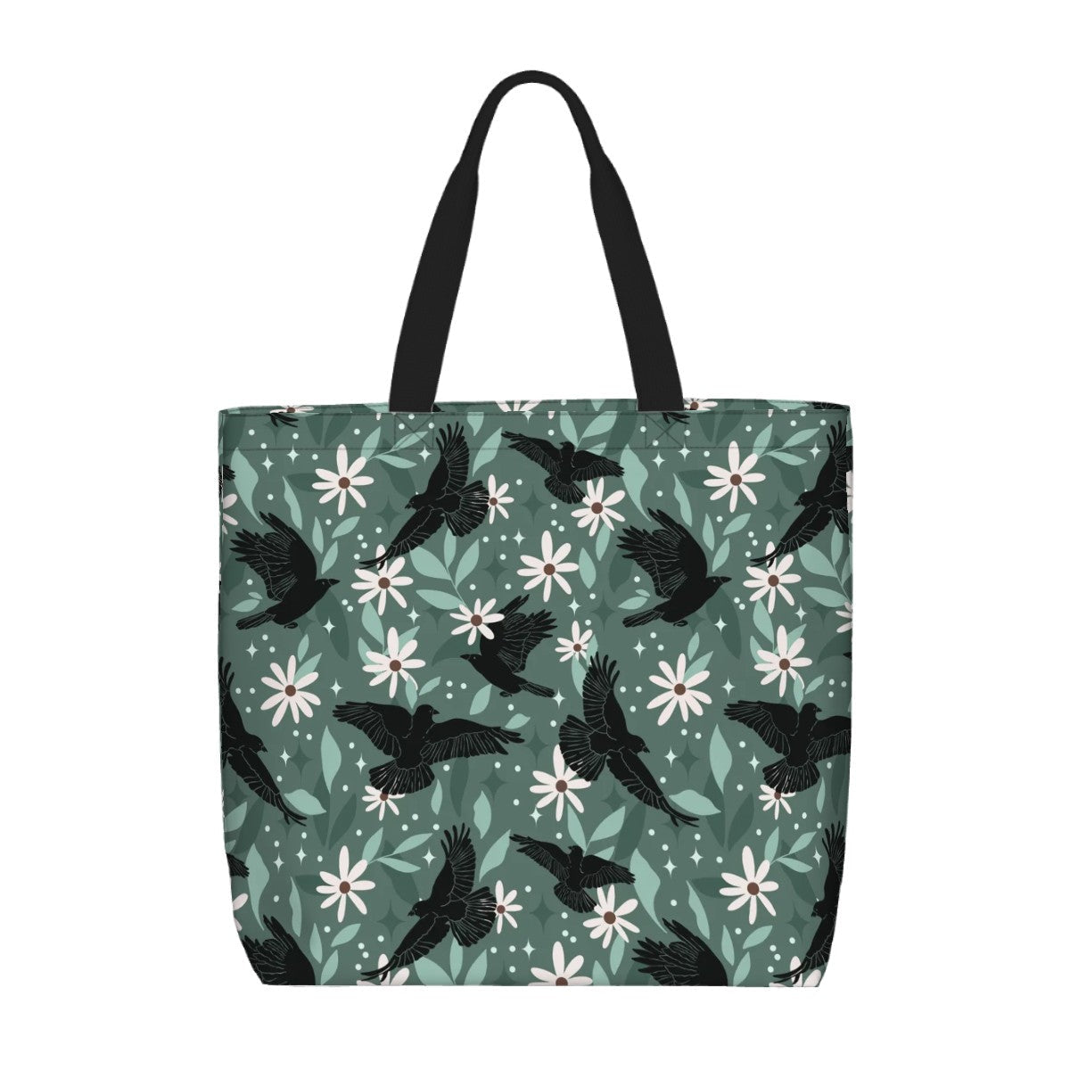 Printed Beach Bag / XL Tote Bag - crows & daisies