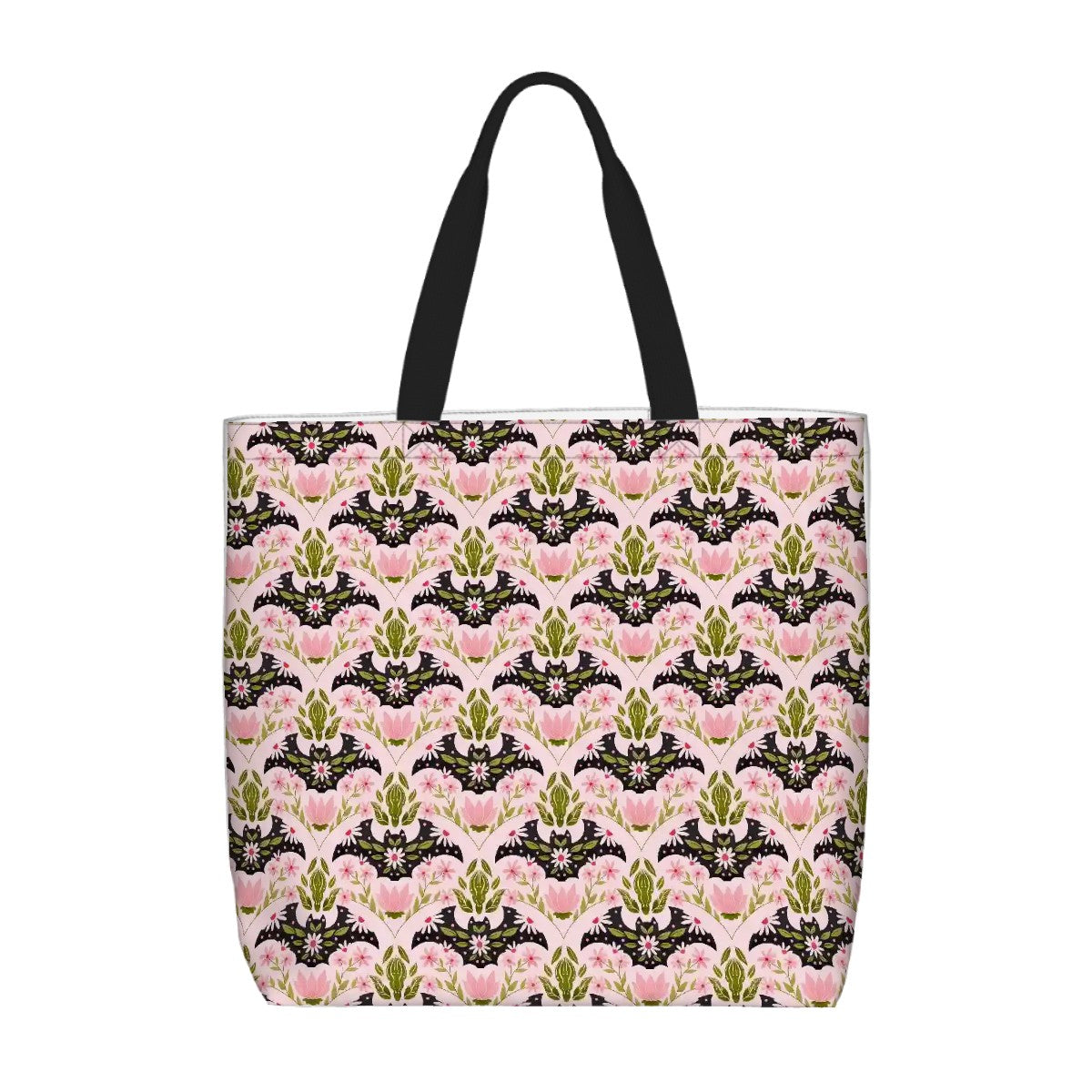 Printed Beach Bag / XL Tote Bag - floral bat damask