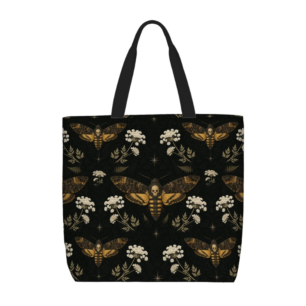 Printed Beach Bag / XL Tote Bag - Floral Death Moth