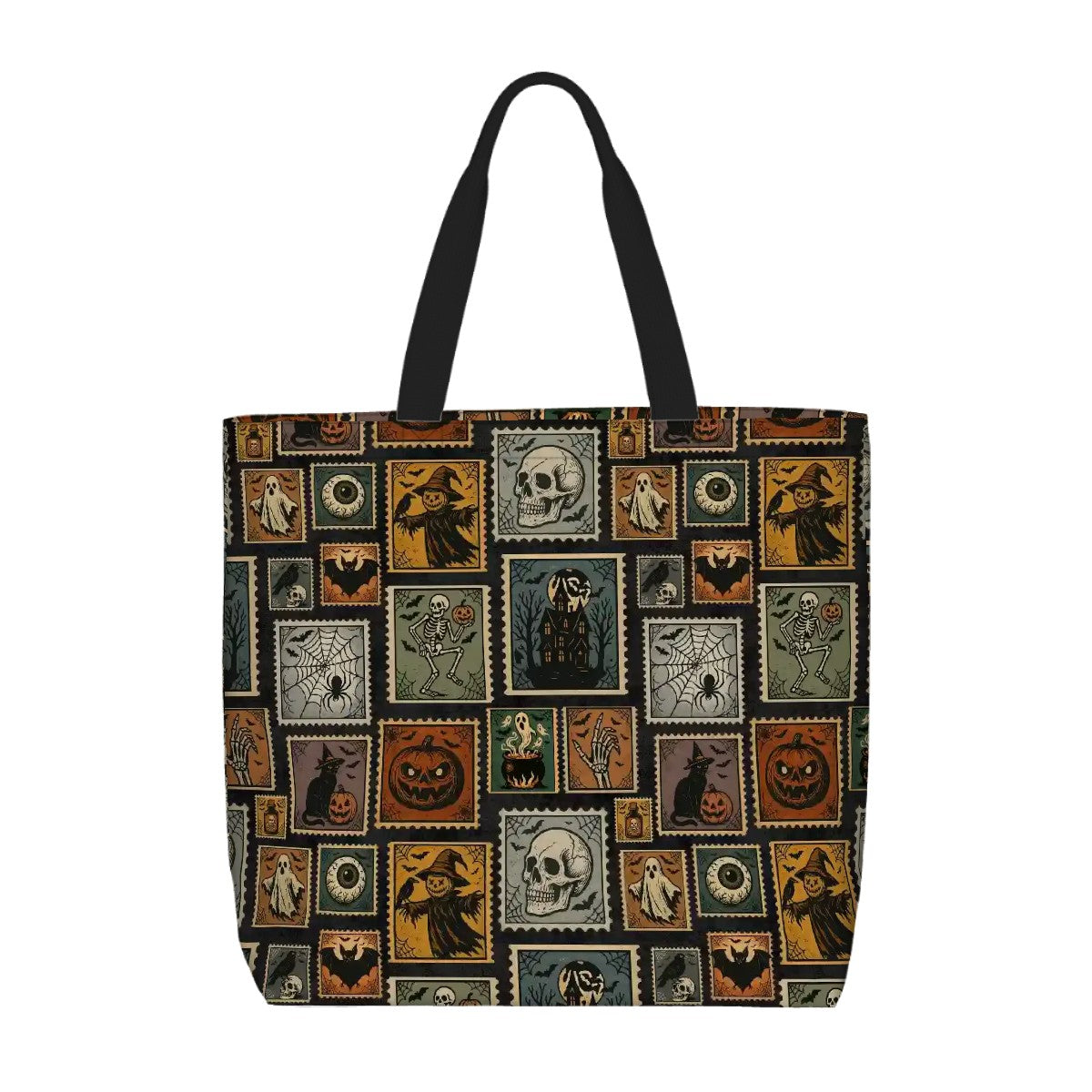 Printed Beach Bag / XL Tote Bag - Halloween stamps