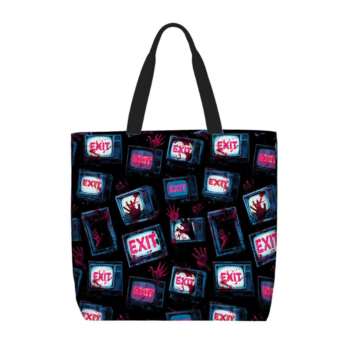 Printed Beach Bag / XL Tote Bag - Horror Exits