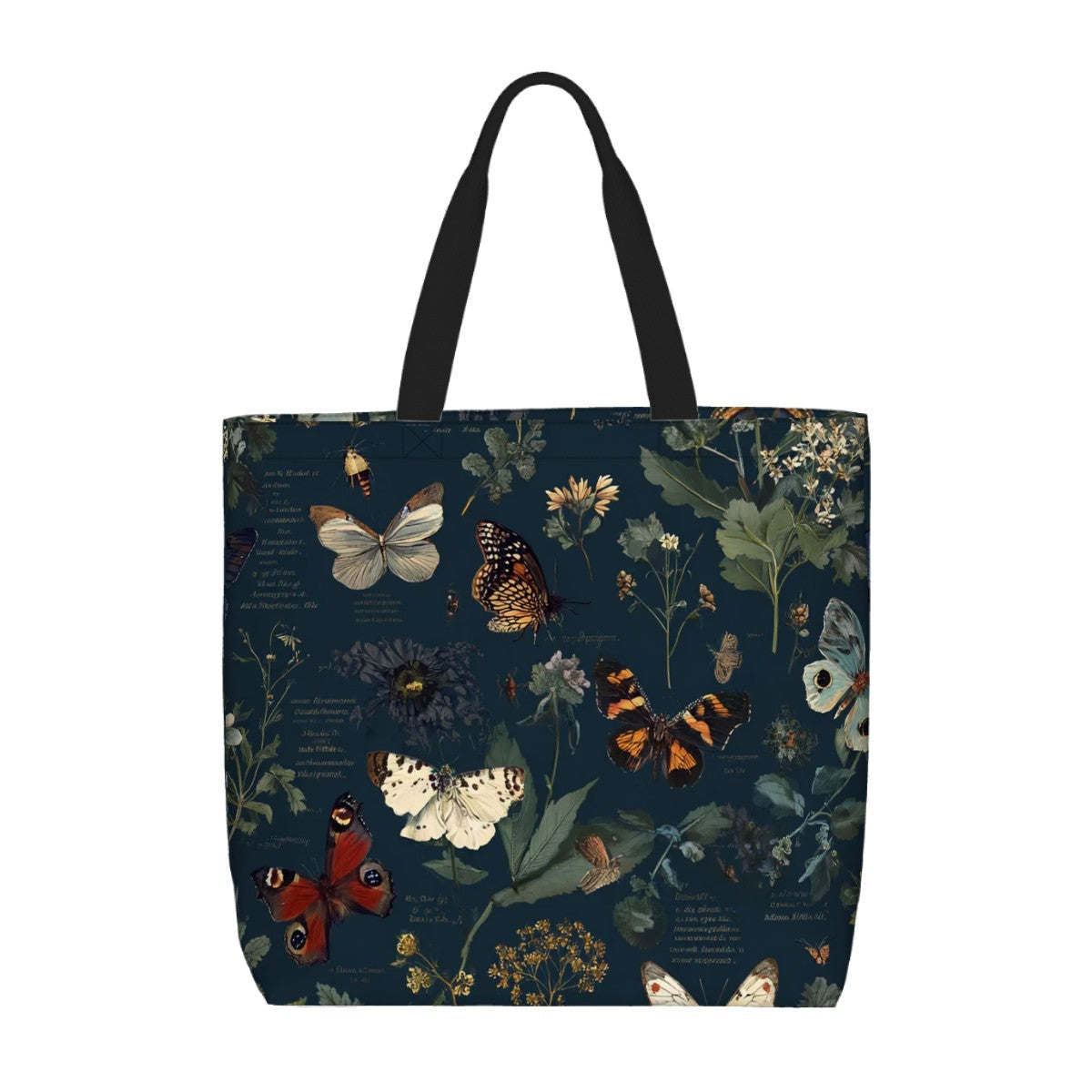 Printed Beach Bag / XL Tote Bag - Study of Butterflies