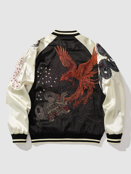Traditional Sukajan Jacket Phoenix Pattern 'Tori' - Sublimation Jacket ( Recreated Edition )