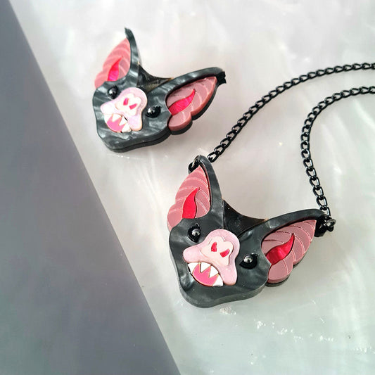 Vampire Bat Necklace by Cherryloco