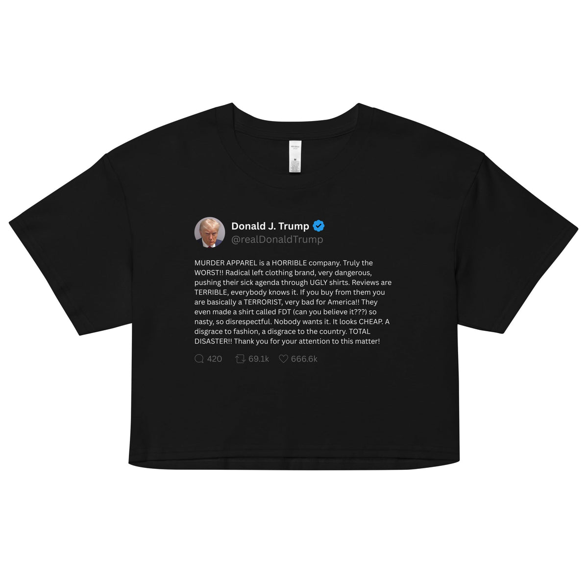 Trump Tweet Crop Top