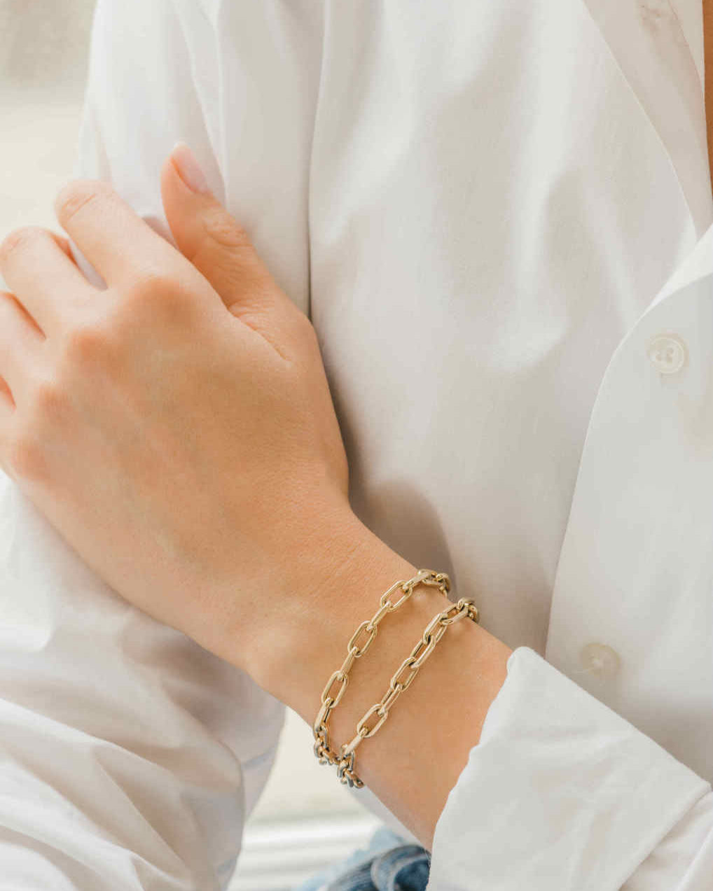 14k Gold Extra Large Open Link Chain Bracelet