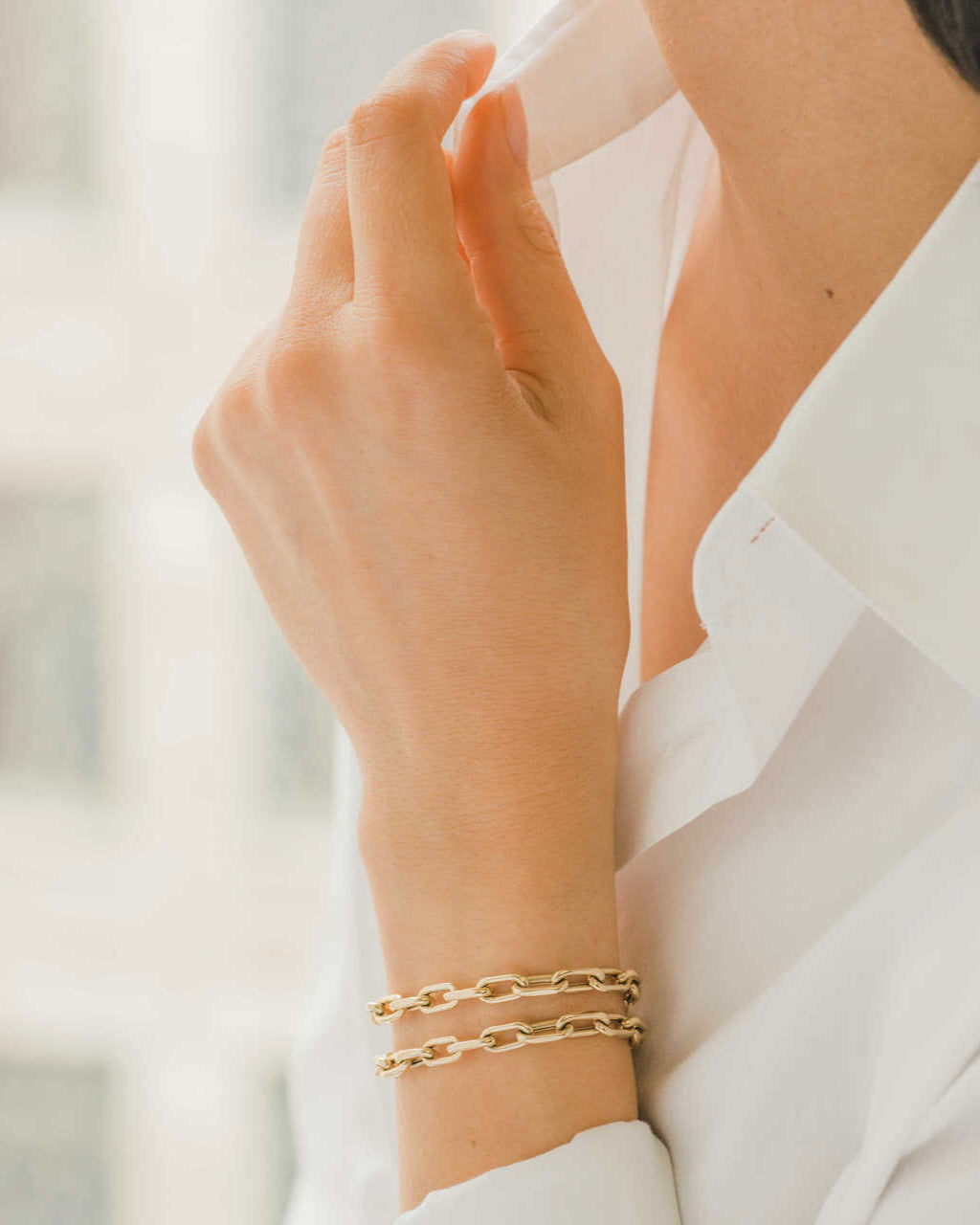 14k Gold Extra Large Open Link Chain Bracelet