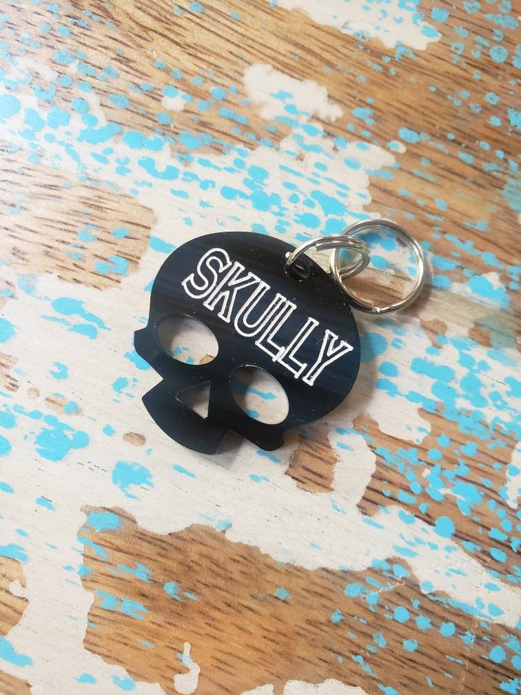 Skull Pet ID Tag or Key Chain