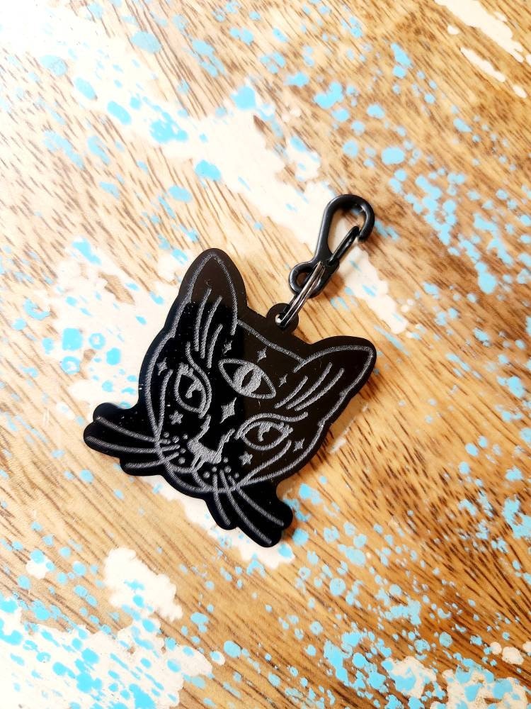 Goth Kitty Pet ID Tag