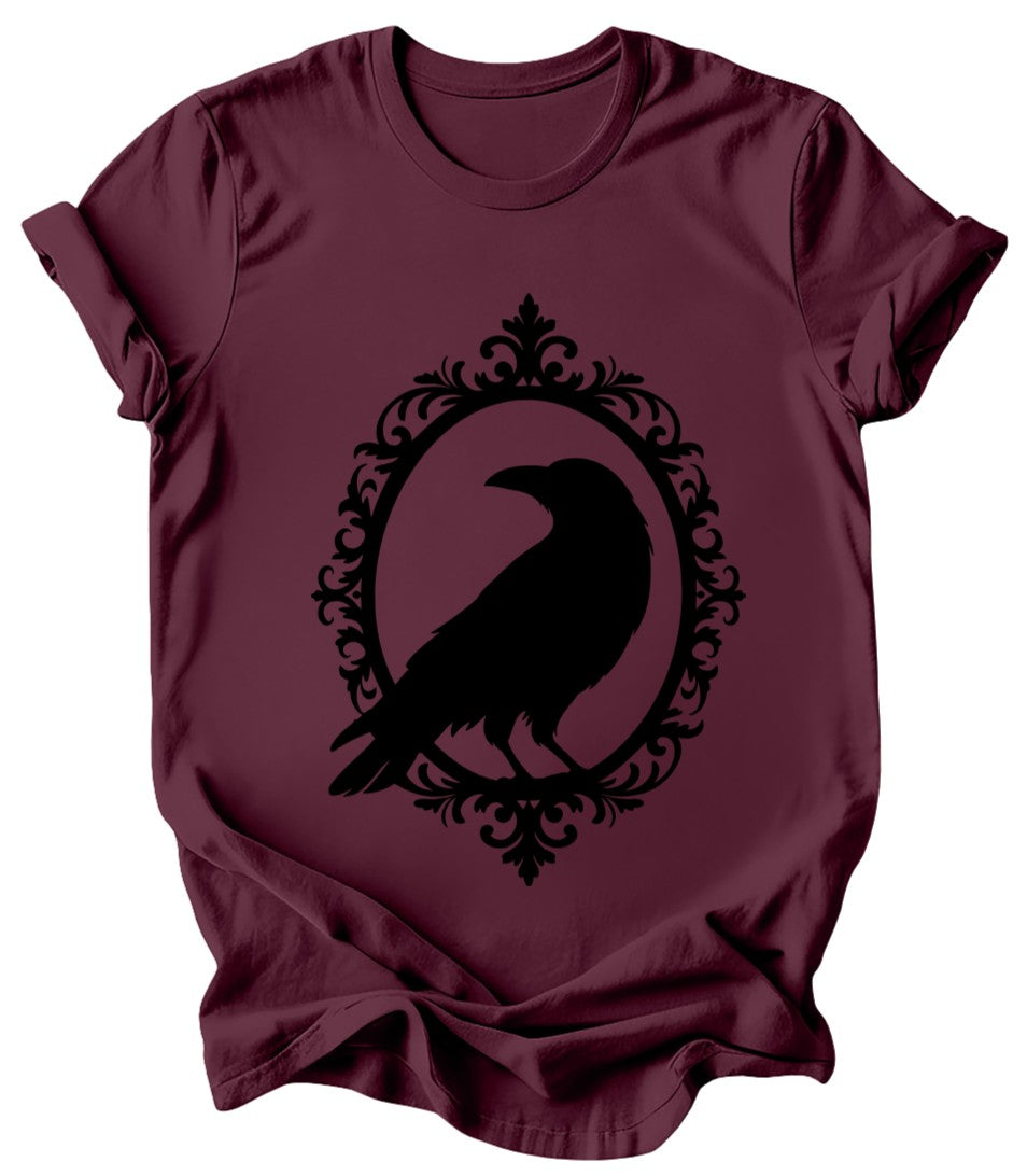 Framed Raven - Burgundy or Emerald T-Shirt
