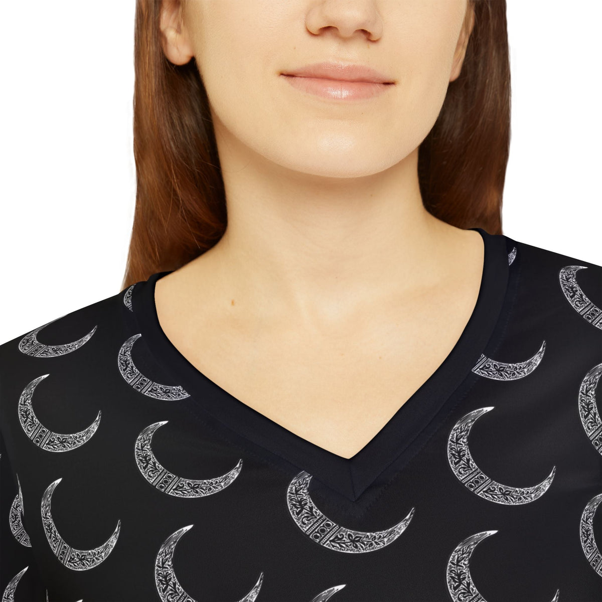 Victorian Crescent Moon Long Sleeve T-Shirt (Womens Cut)