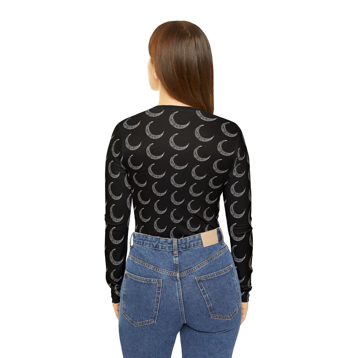 Victorian Crescent Moon Long Sleeve T-Shirt (Womens Cut)