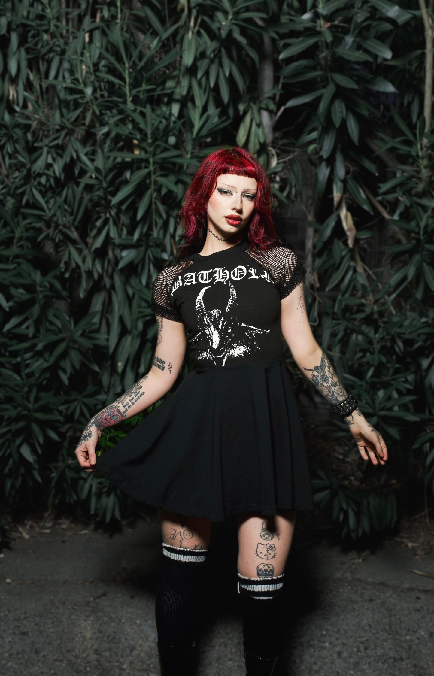 Bathory Fishnet Baby Doll Dress