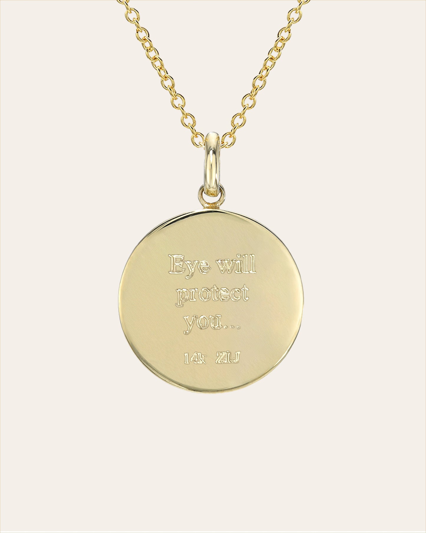 14k Gold Diamond Eye Medallion Necklace
