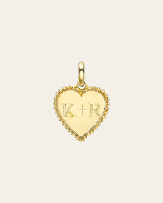 14K Gold Milgrain Heart Pendant