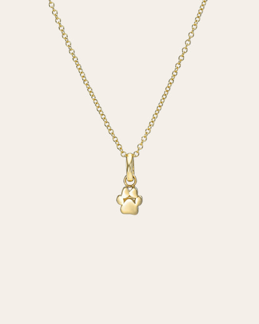 14K Gold Paw Necklace