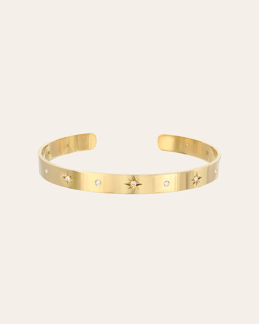 14k Gold Diamond Sunburst Cuff