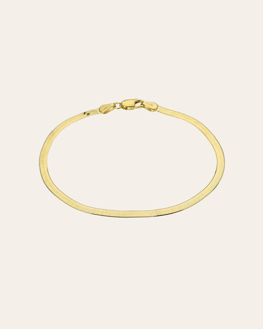 14k Gold Herringbone Bracelet