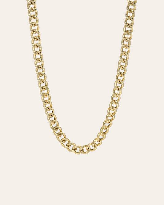 14k Gold Large Curb Link Chain Necklace