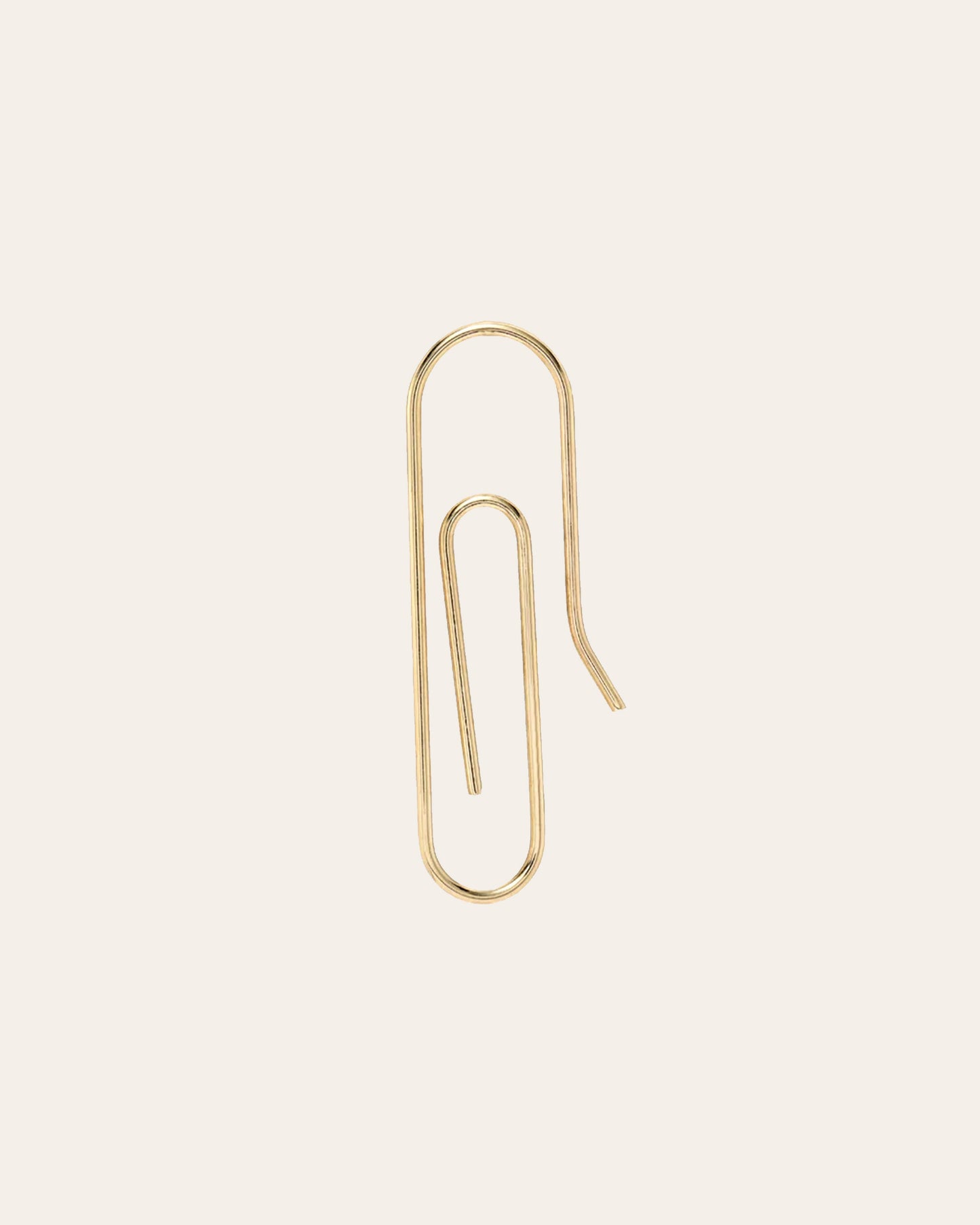 14k Gold Paper Clip Earring