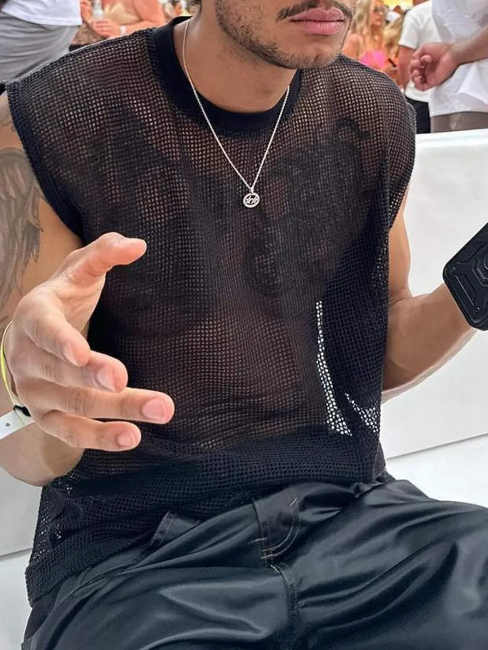 Static Mesh Sleeveless Top