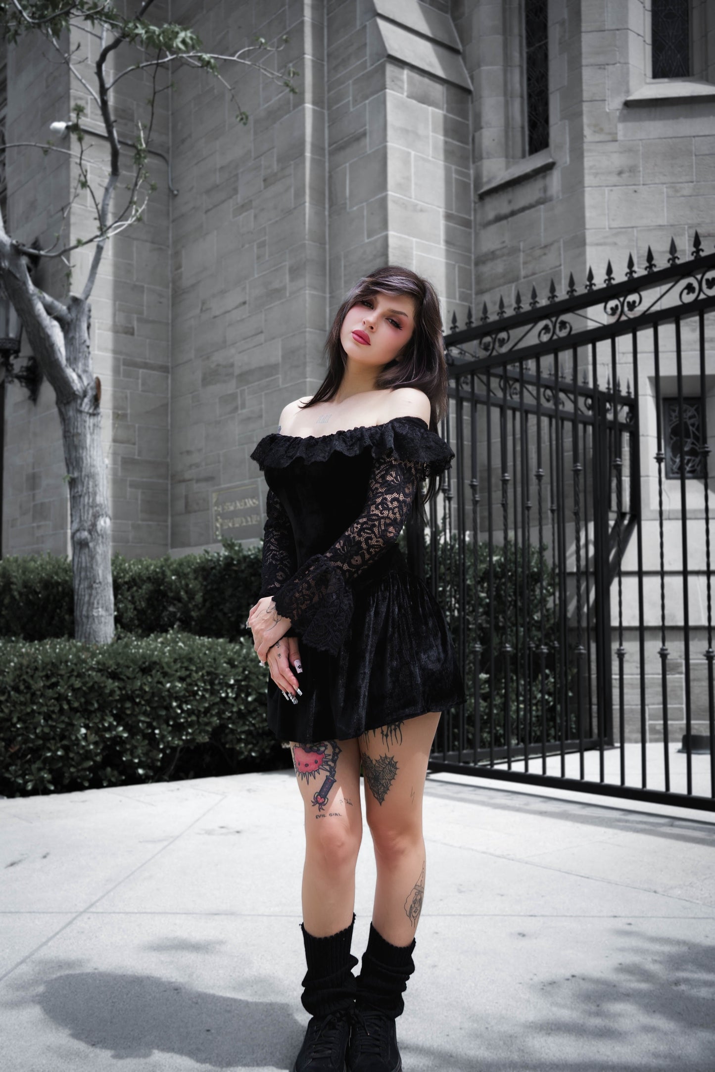 Black Widow Velvet Dress