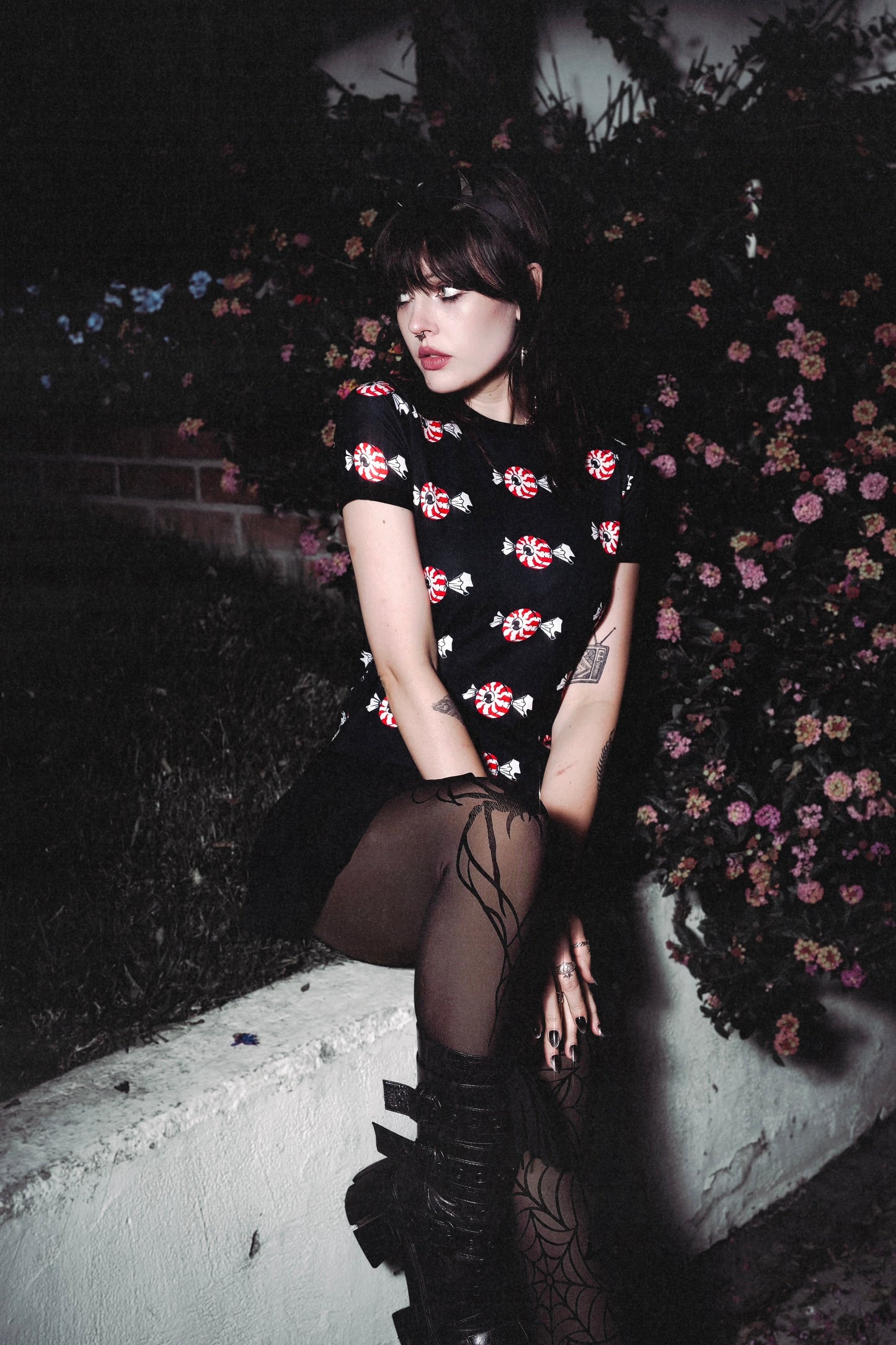 Eyecandy Print Ringer Tee