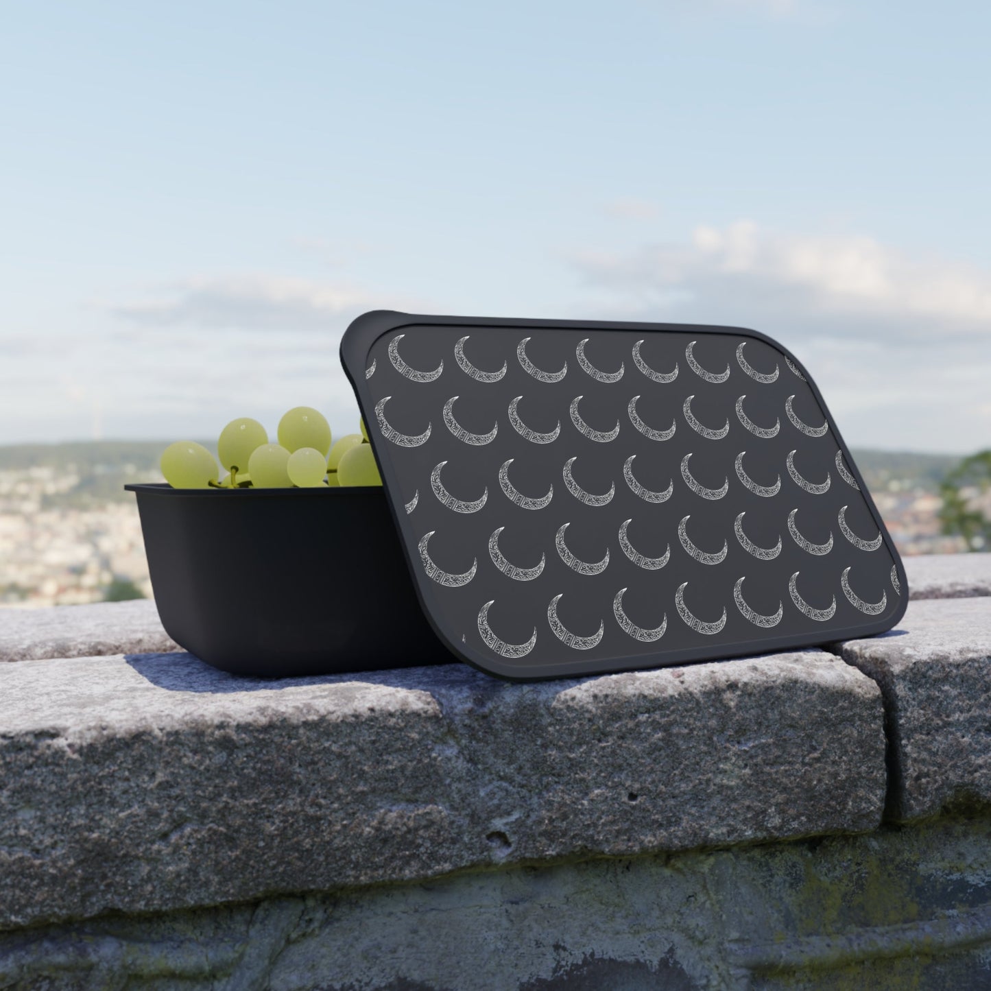 Victorian Crescent Bento Box with Band and Utensils