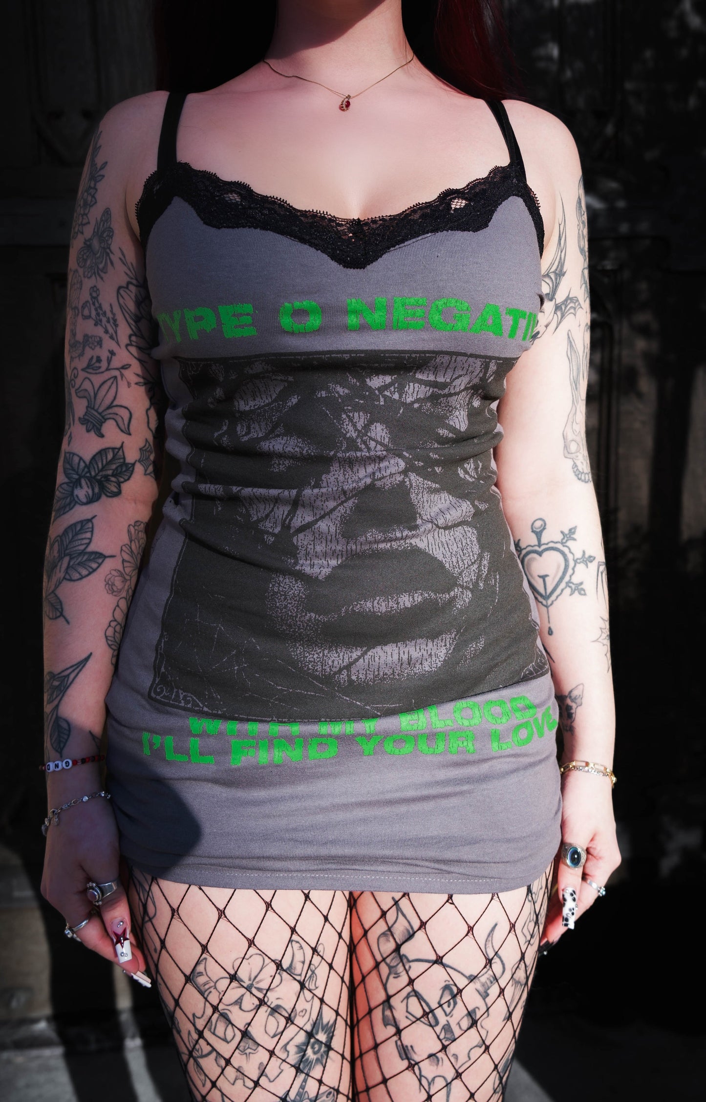 Type O Negative Lace Strap Dress (With my love)