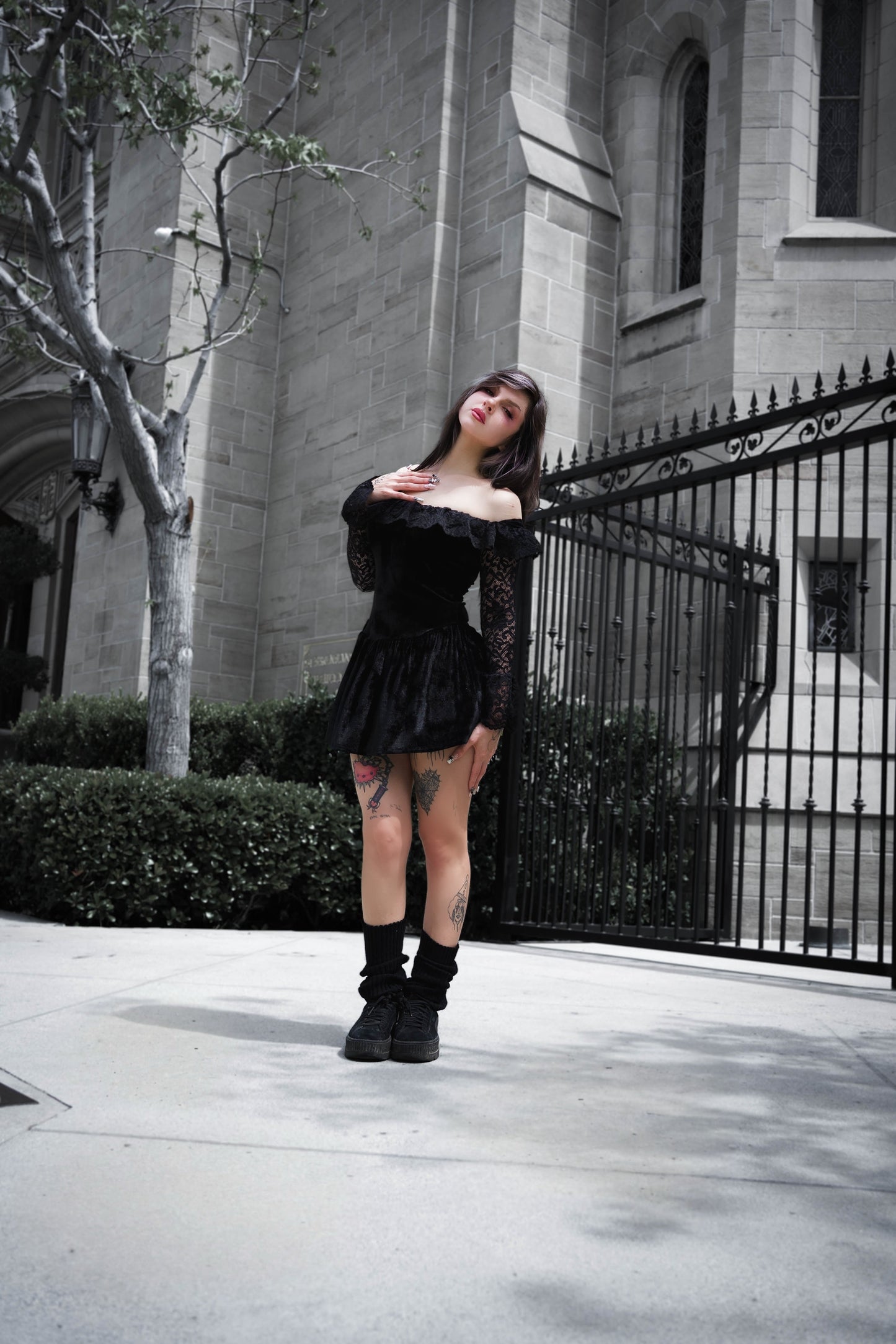 Black Widow Velvet Dress