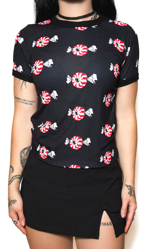 Eyecandy Print Ringer Tee