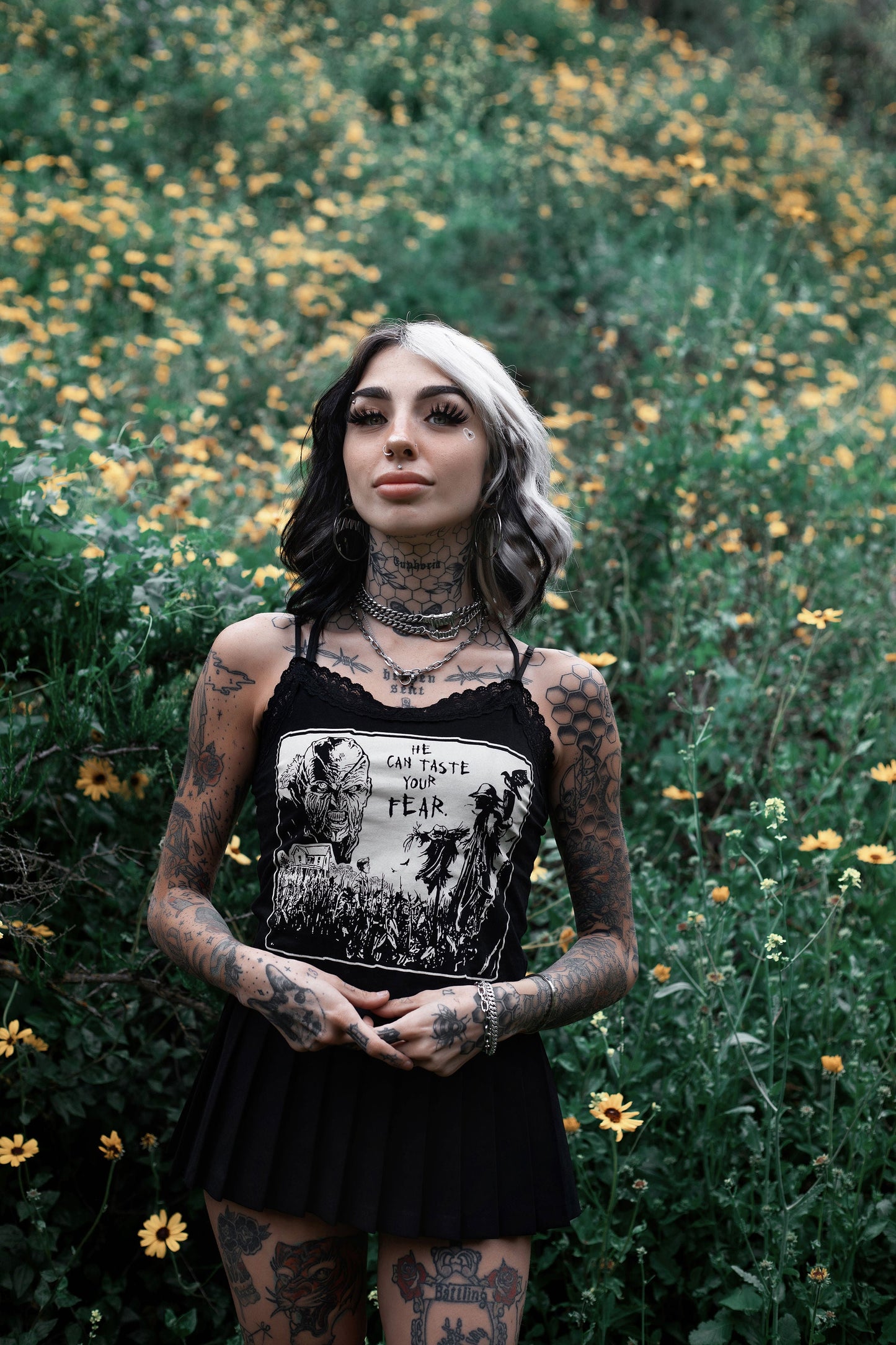Jeepers Creepers - Cropped Lace Tank