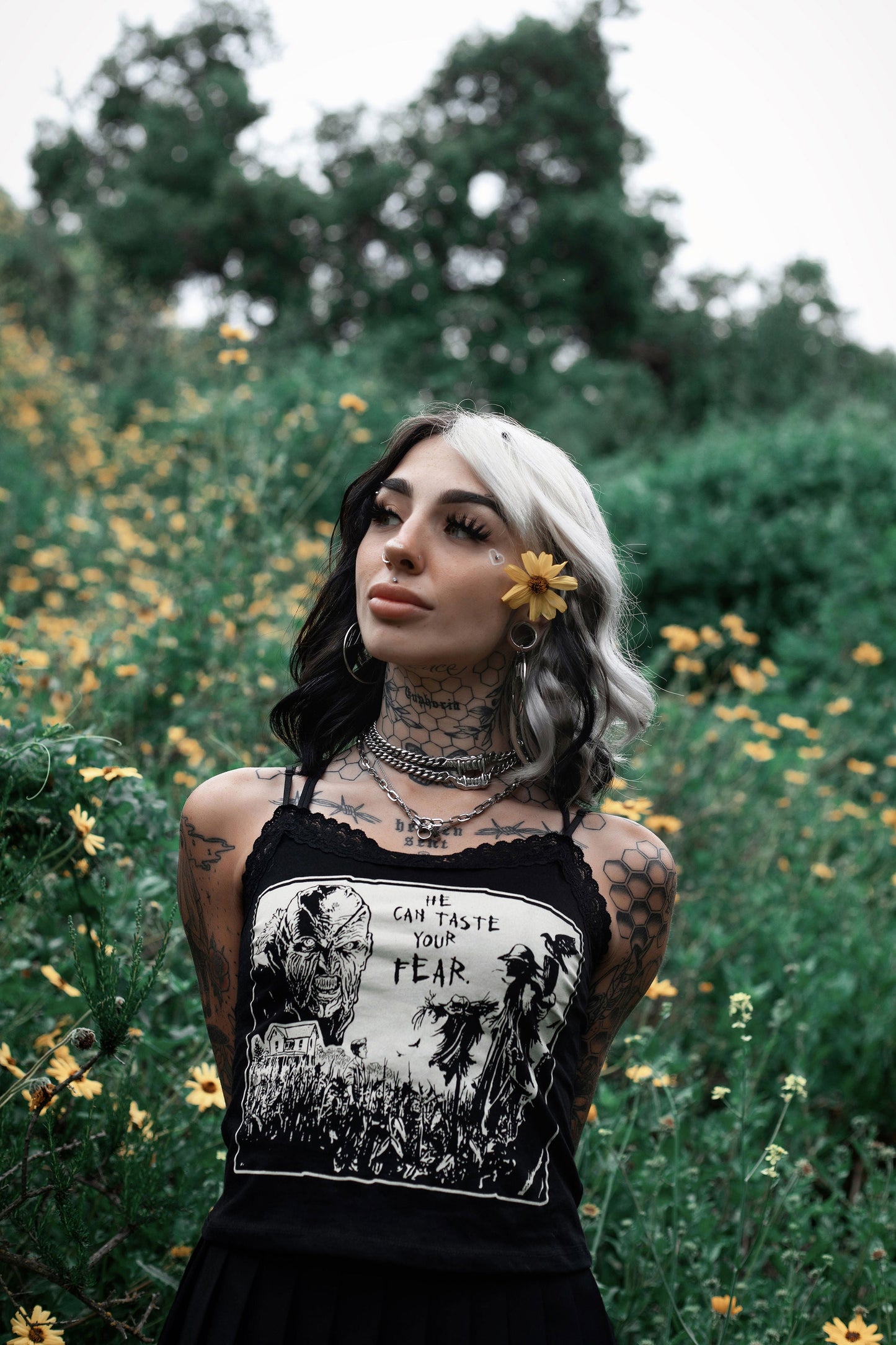 Jeepers Creepers - Cropped Lace Tank