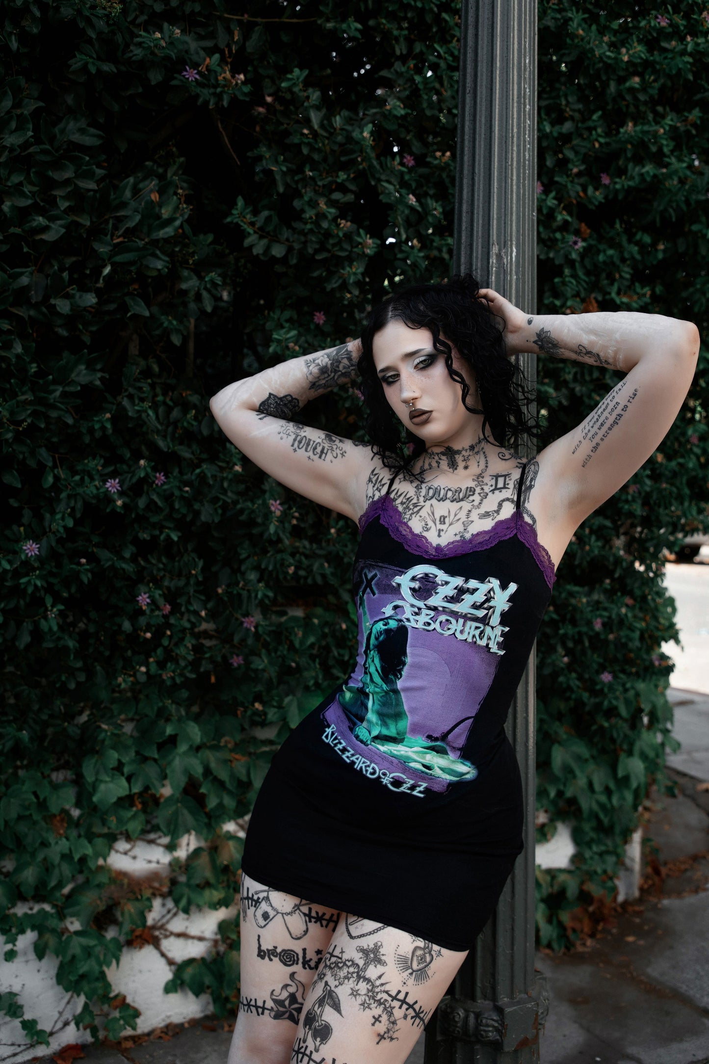 Ozzy Purple Lace Strap Dress