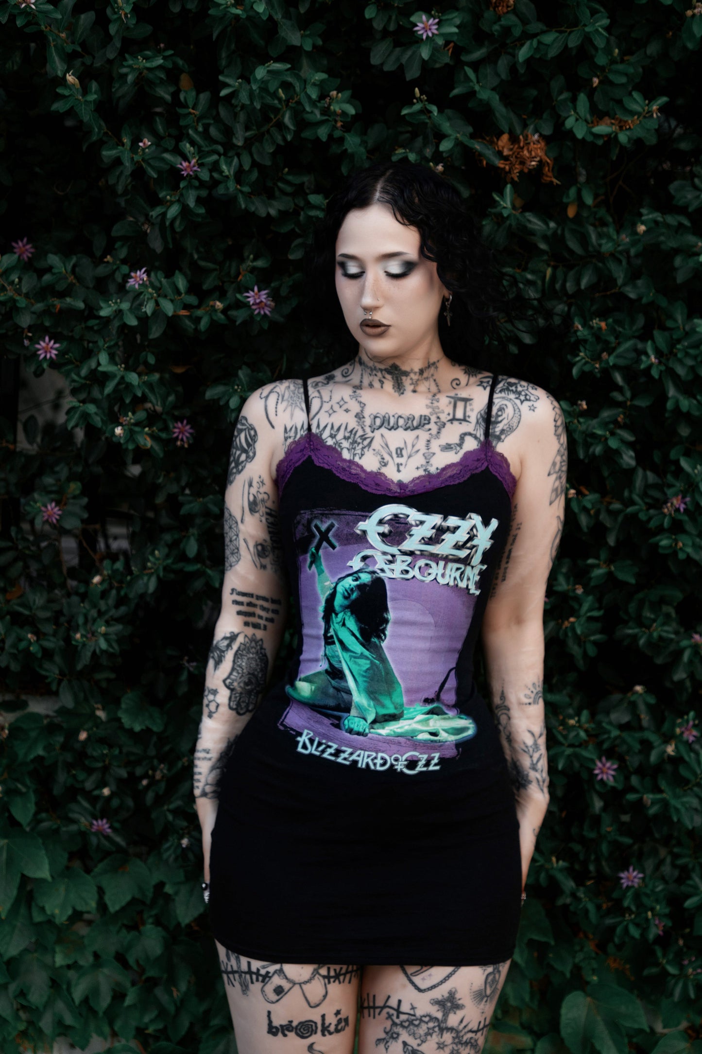 Ozzy Purple Lace Strap Dress