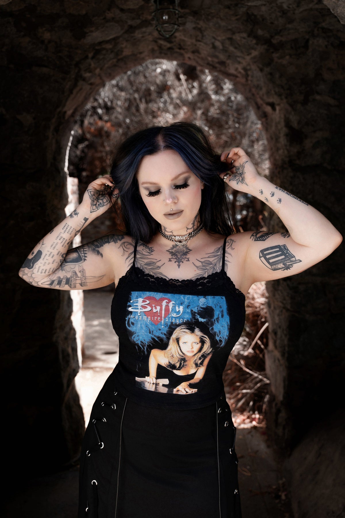 Buffy Cropped Lace Tank