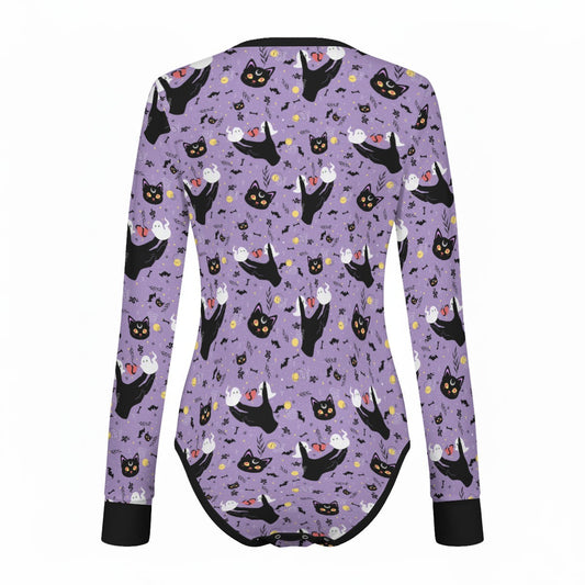 Midnight Familiar Long Sleeve CuddleSuit