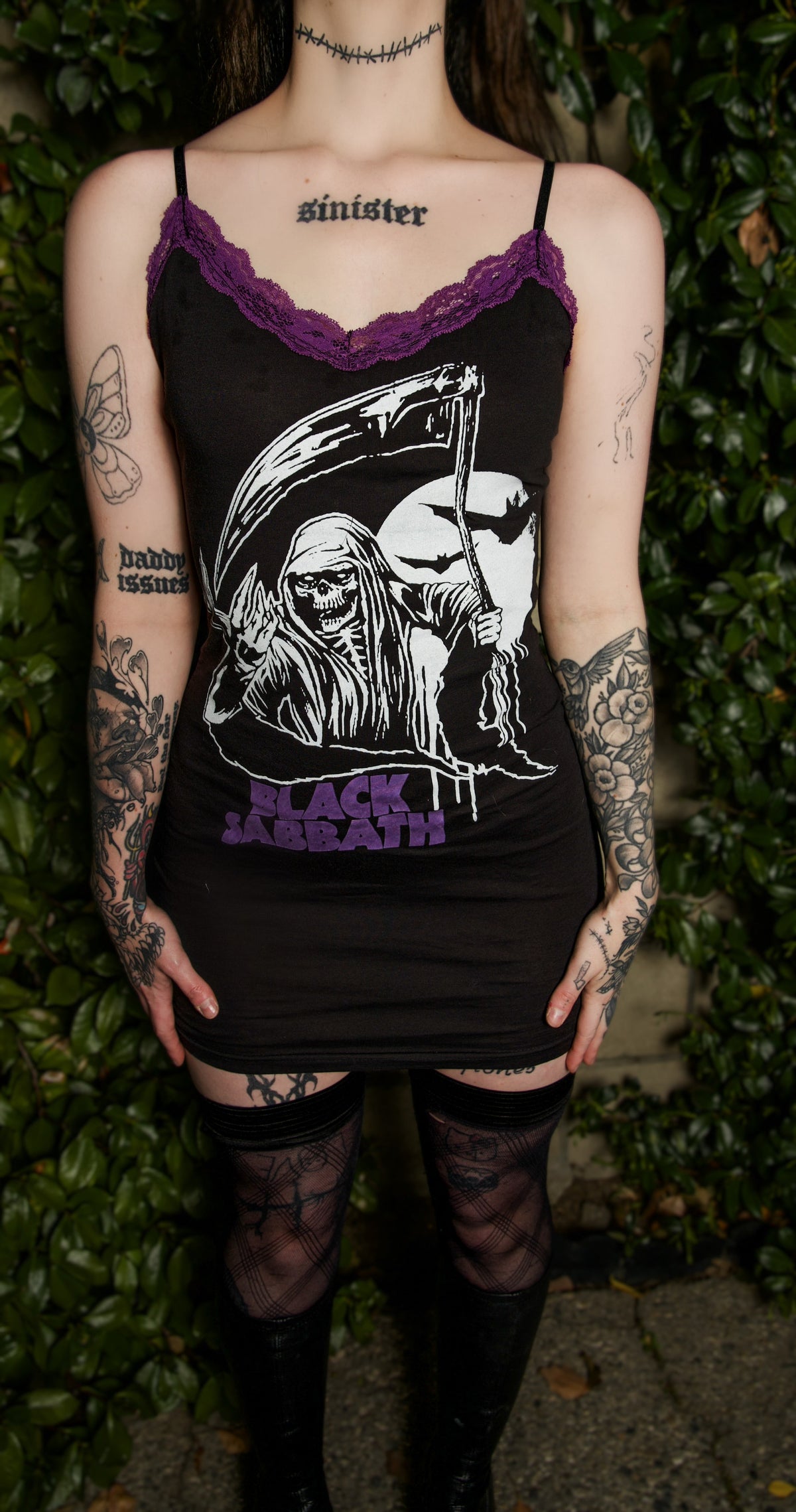 Black Sabbath Lace Strap Dress