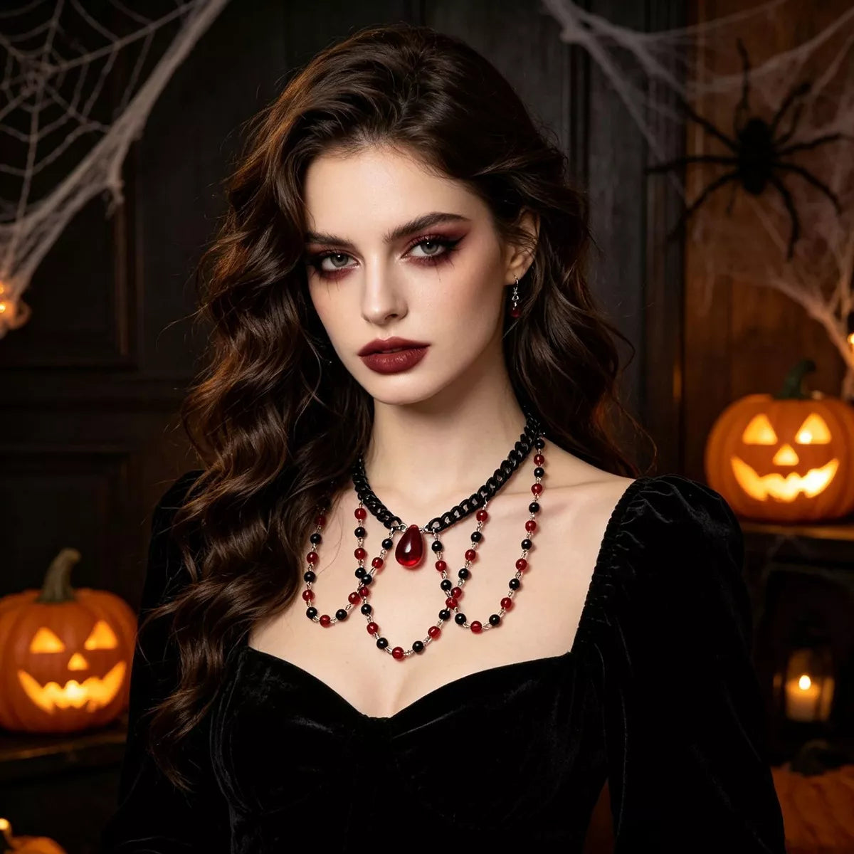 Blood Moon Draped Necklace
