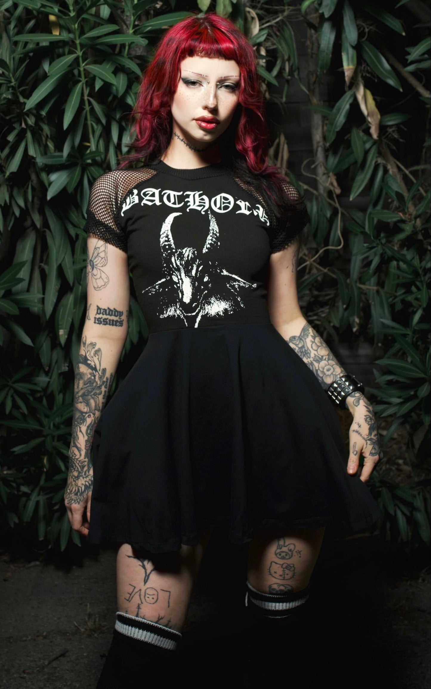 Bathory Fishnet Baby Doll Dress