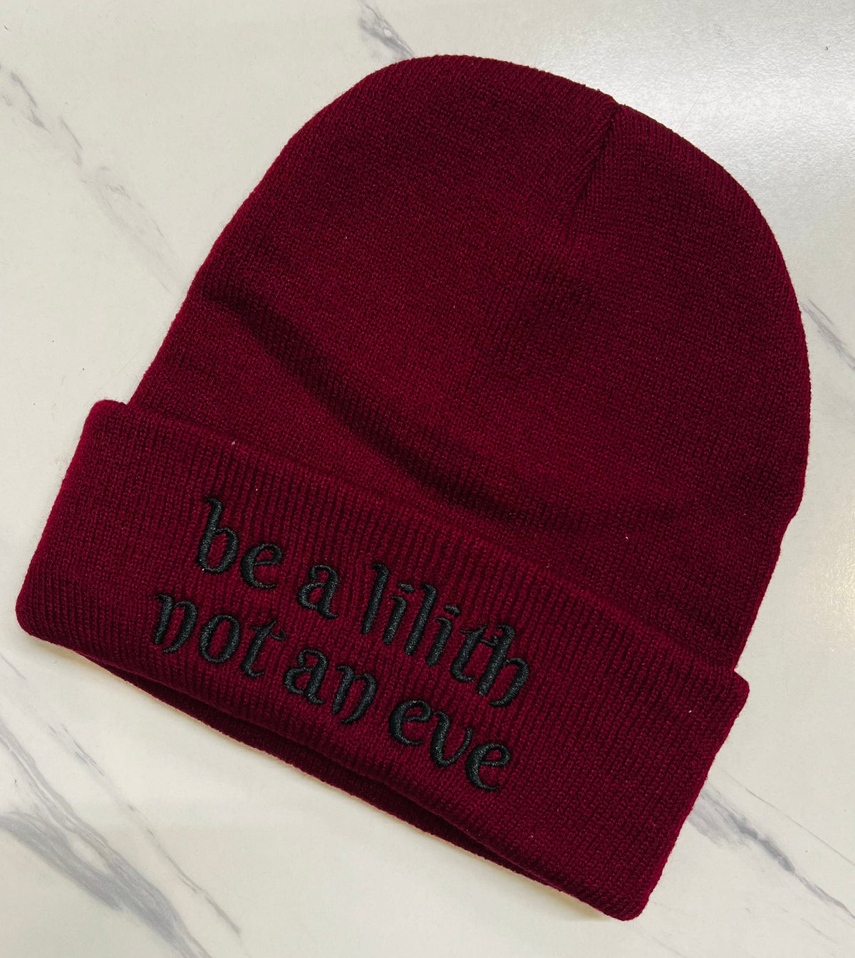 Vegan Beanie - Burgundy - Be a lilith not an Eve - READY TO SHIP