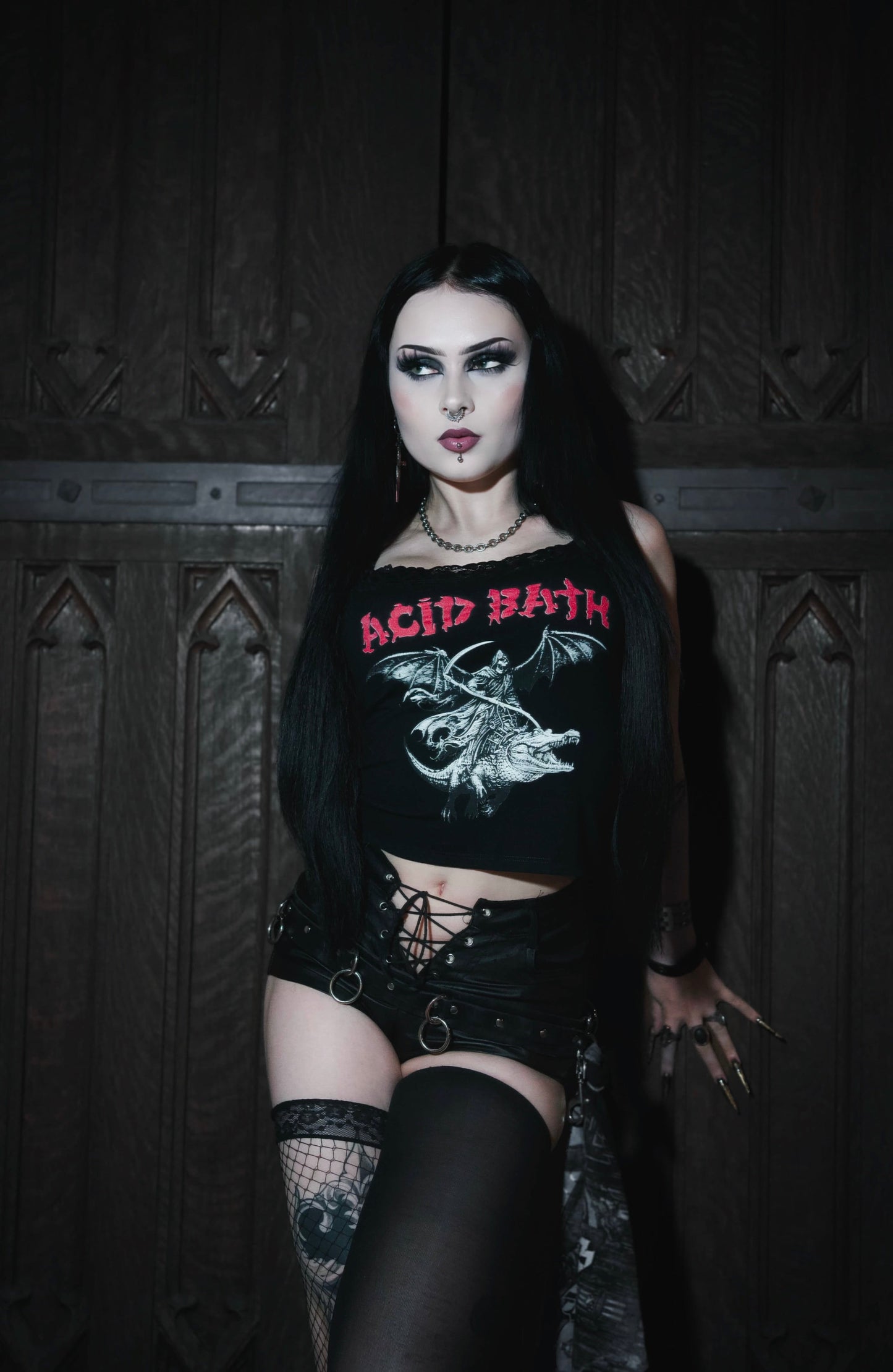 Acid Bath Cropped Lace Tank