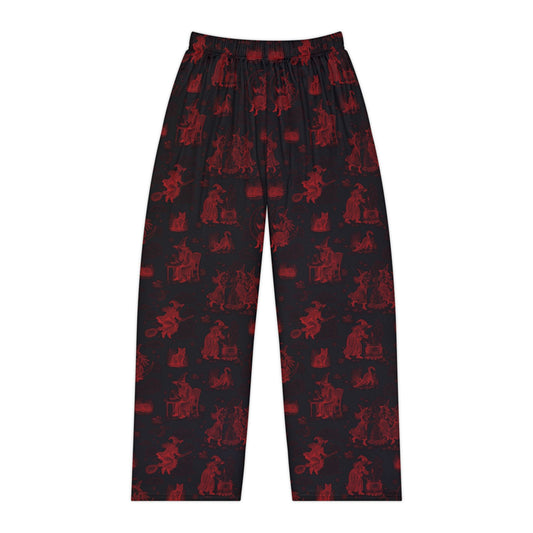 Witchy Toile in Pajama Pants in Black/Red (Adults)