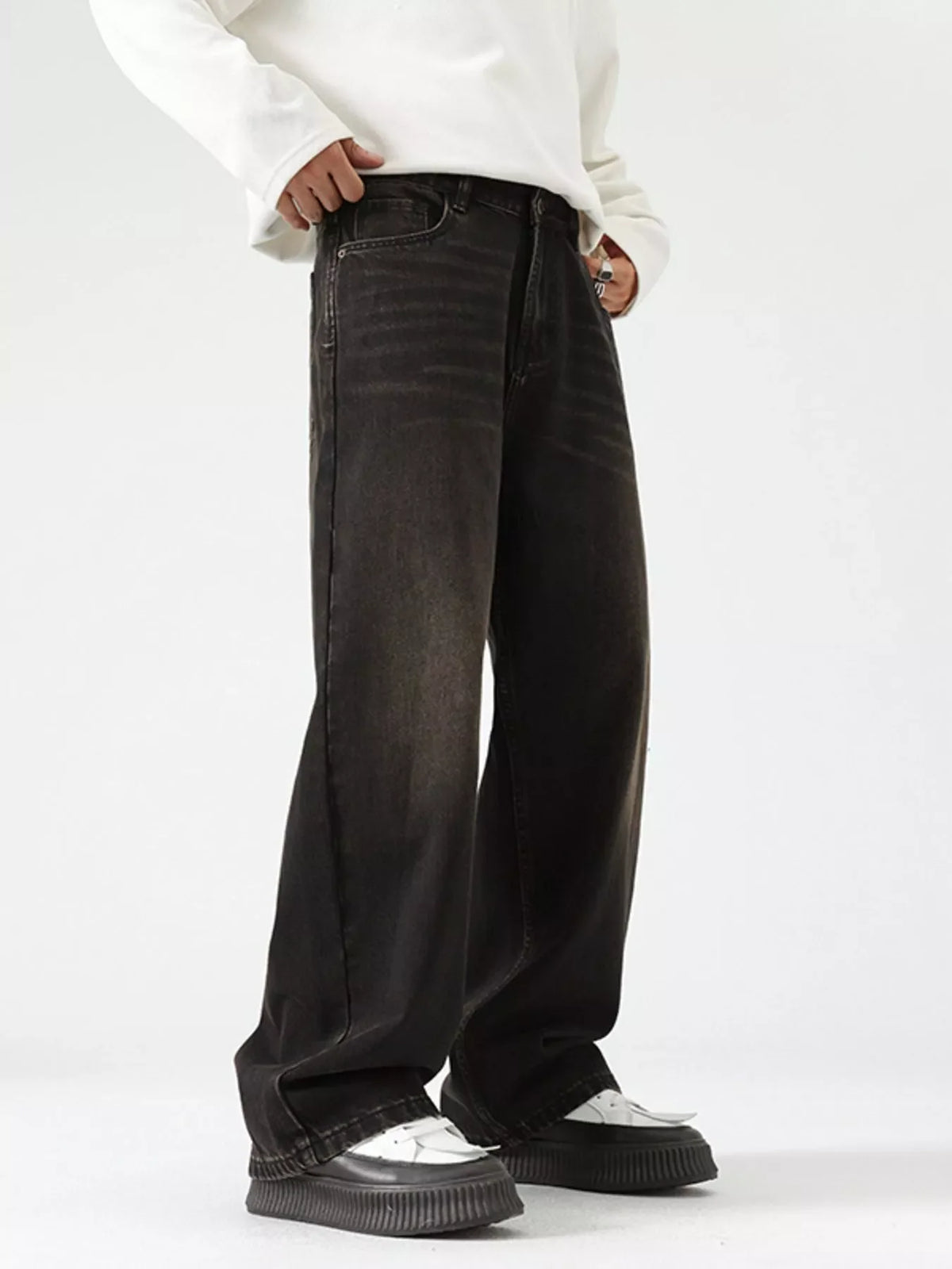 After Midnight Washed Wide-Leg Jeans
