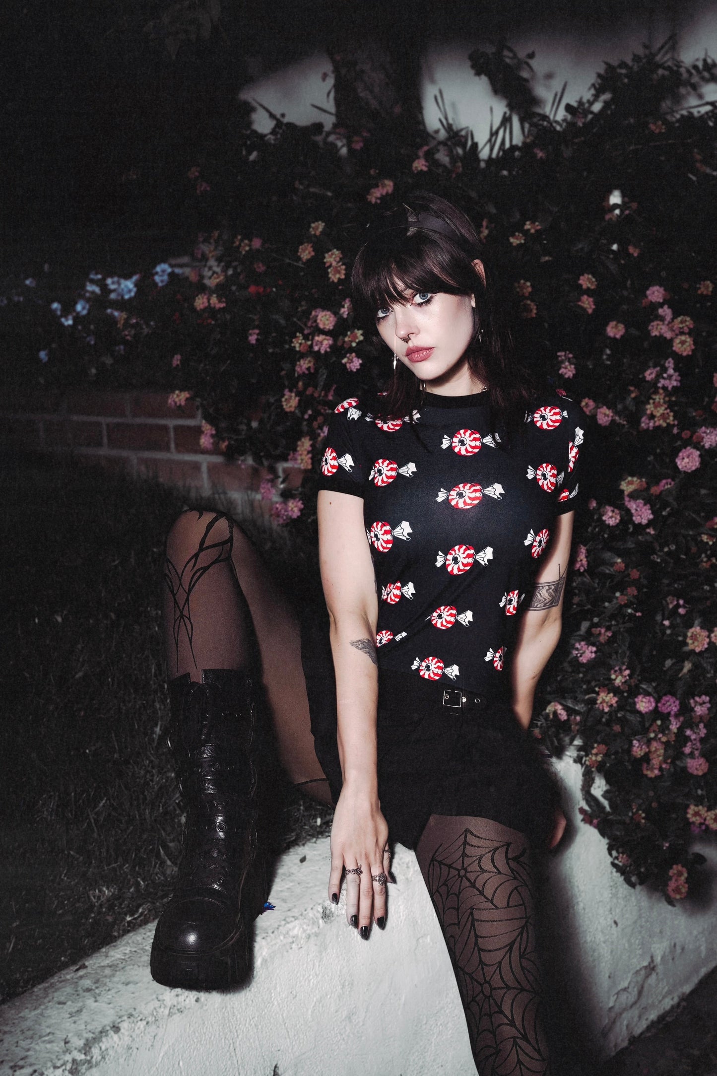 Eyecandy Print Ringer Tee