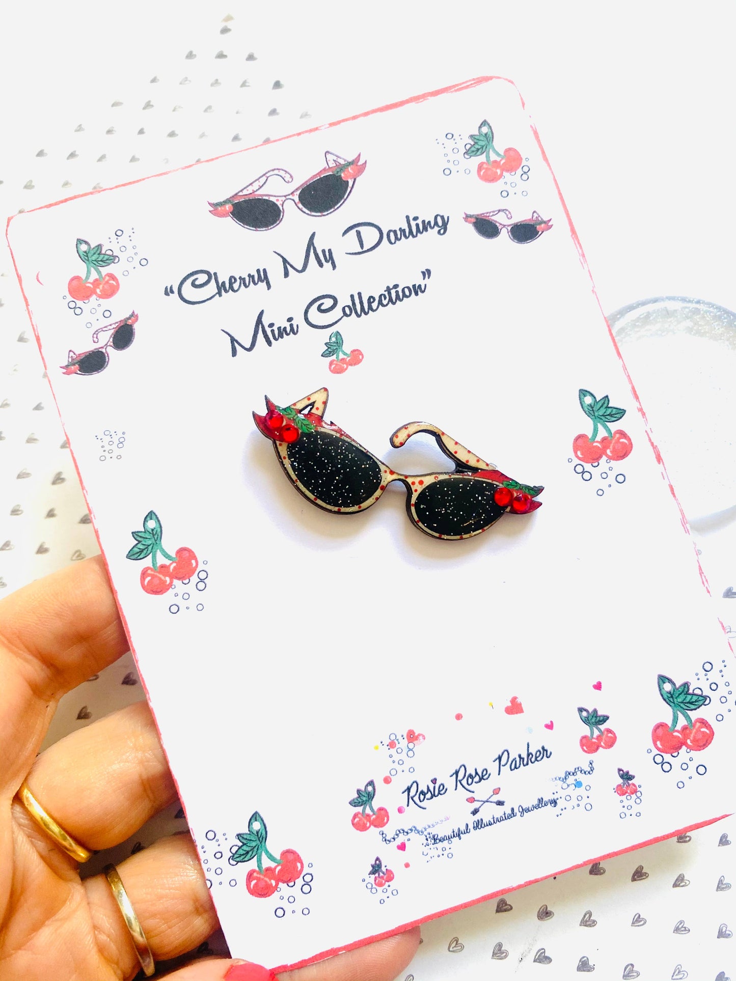 Retro 50s Sunglasses Pin by Rosie Rose Parker